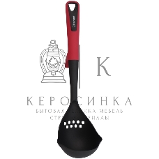 Половник для первых блюд Rondell Craft RD-1872 черный/красный упак.:картонная подложка