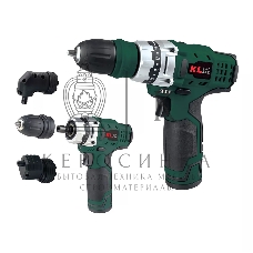 Профессиональный аккумуляторный шуруповерт Klpro KLNM1020S (10,8В, LI-ion 2.0А·ч, 3 сменные насадки, 19 ступений, 30Нм)