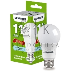 Лампа светодиодная GENERICA LL-A60-11-230-65-E27-G A60 11 Вт грушевидная 6500К E27 230В промо