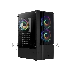Компьютерный корпус MidTower Aerocool/Formula Quantum-G-BK-v2 черный без Б/п, ATX 3FRGb Fan on front panel