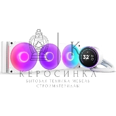 Система жидкостного охлаждения для ПК/Water Cooling System NZXT Kraken Elite 420 RGb (350W, 420мм, LED temp., белый/Fans: 3x140мм, 98.61CFM, 34.5dBA, 2000RPM/Pump height 65мм, 2800RPM, Rad thickness 27мм/S: 1851, 1700, 1200, 115X, AM5, AM4)