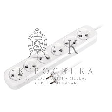 Удлинитель Smartbuy, 6 гнезд 5 метров 10А/2,2 кВт без заземления ПВС 2х1,0 (SBE-10-6-05-N)