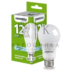Лампа светодиодная GENERICA LL-A60-12-230-65-E27-G A60 12Вт грушевидная 6500К E27 230В
