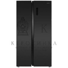 Холодильник Maunfeld MFF177NFSB черный глянц. двухкамерный 263/170л морозилка сбоку, No Frost, Side by Side