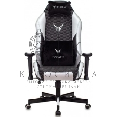 Кресло игровое Knight Neon черный/серебряный соты эко.кожа с подголов. крестовина металл