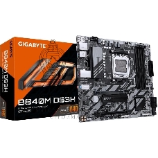 Материнская плата Gigabyte B840M DS3H, AM5, AMD B840, 4xDDR5, 4xSATA, 2xM.2, 1xPCIe 4.0 x16, 1xPCIe 3.0 x4, 2xDP, 1xHDMI, 1x2.5Gb LAN, 3xUSB-A 5Gbps, 8xUSB-A 2.0, 1xUSB-C 5Gbps, 3x3.5 мм, 7.1, mATX
