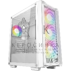 Компьютерный корпус Deepcool CC560 MESH V2 WH без БП, боковое окно (закаленное стекло), 3x120мм ARGb LED вентилятор спереди и 1x120мм ARGb LED вентилятор сзади, белый, ATX
