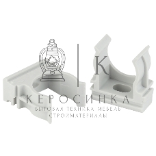 Держатель для труб (клипса) ЭРА CLIP-32 cерая d32 мм