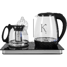 Чайник электрический Starwind SKG4044 1.8 л, 1800 Вт, черный/серебристый корпус: стекло