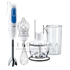 Блендер погружной Braun MQ 3035 WH Sauce 700 Вт, белый/синий