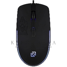 Мышь проводная Oklick 100M черный, 1600 dpi, USB, кнопки - 4
