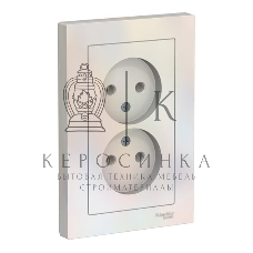 Розетка 2-м AtlasDesign без заземл. 16А в сборе жемчуг SchE ATN000420