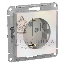 Механизм розетки 1-м СП AtlasDesign с заземл. защ. шторки 16А жемчуг SchE ATN000445