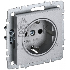 Розетка 1-местная IEK BRITE РС14-1-0-БрА (BR-R14-16-K47) с заземлением, с защитными шторками, 16А, алюминий