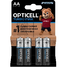 Батарея Opticell Turbo MAX LR6 AA (4шт) блистер