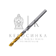 Сверло спиральное по металлу Denzel 4 x 75мм, Р6М5, Golden Tip