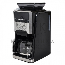 Кофеварка капельная со встроенной кофемолкой BQ CM3002 черный-стальной, исп. кофе - зерновой/молотый, 1.5 л, 1400 Вт