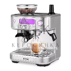 Кофеварка рожковая Kitfort КТ-7113 нержавеющая сталь, исп. кофе - молотый/зерновой, 2.3 л, 1770 Вт, 15 бар