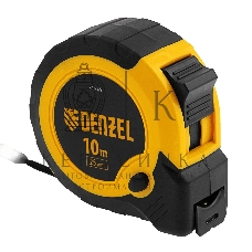 Рулетка Denzel 10м х 25мм, двухкомп. корпус, кнопка-пауза