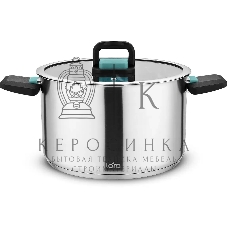 Кастрюля LARA LR02-245 Изумруд 6,4 л, нержавеющая сталь, с крышкой