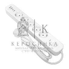 Удлинитель EKF UBA-LUX-503-TC 5х3 м IP20 2USB 2.4А+2type-C LUX 1.5 кв.мм