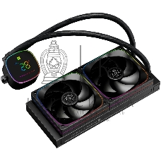 Система жидкостного охлаждения Thermalright Frozen Horizon 240 Digital (240мм, LED temp., Black, ARGB/Fans: 2x120мм, 68.9CFM, 28.2dBA, 2000RPM/Pump height 53.2мм, Rad thickness 27мм/S: 1700, 1200, 1851, 115X, AM5, AM4)
