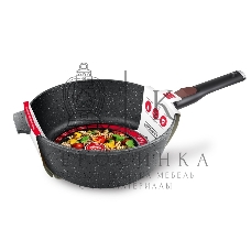 Сотейник 26 НЕВА МЕТАЛЛ ПОСУДА L181326i высокий литая Индукция Гранит с/р