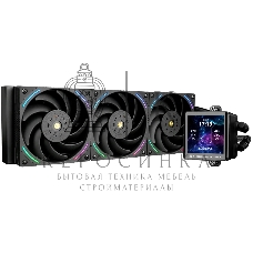 Система жидкостного охлаждения Thermalright Frozen Vision 360 V2 (360мм, LED, Black, ARGB/Fans: 3x120мм, 69CFM, 27dBA, 2150RPM/Pump height 60мм, 23dBA, 3000RPM, Rad thickness 27мм/S: 1700, 1200, 1851, 115X, 2011, 2066, AM5, AM4)