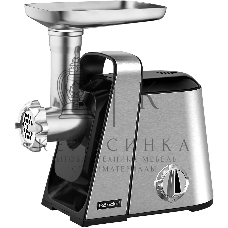 Мясорубка электрическая Rondell RDE-1454 серебристый, 2000 Вт, 3.0 кг/мин, реверс, защита от перегрузки, насадки - 5