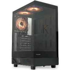 Компьютерный корпус HSPD F510, Panoramic Mid Tower, черный, TG, 0.5 SPCC, 3x120мм ARGb ATX, mATX, mITX 180/280/160мм 1x2.5