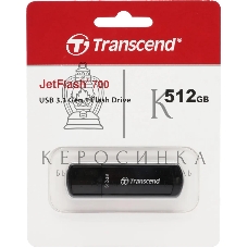 Флешка USB Transcend Jetflash 700 (TS512GJF700), 512Gb, USB 3.0, R/W 70/30, черный