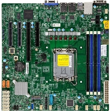 Материнская плата SuperMicro MBD-X13SCL-F-B, LGA1700, Intel C262, 4xDDR5, 8xSATA, 1xM.2, 1xPCIe 5.0 x16, 3xPCIe 5.0 x8, 1xVGA, 2x1Gb LAN, 2xUSB 2.0, 2xUSB 3.2 Gen 1, ATX