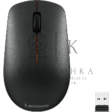Мышь беспроводная Lenovo 400 черный, 1200 dpi, радиоканал, USB, кнопки - 3