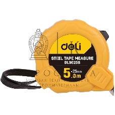 Рулетка Deli DL9025B 5мx25мм Метрическая. Корпус ударопрочный.