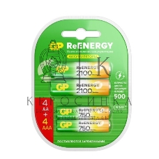 Аккумулятор GP 210AAHC АА+75AAAHC AAA NiMH 2000mAh (4шт)