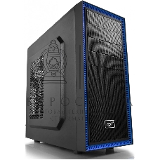 Компьютерный корпус Deepcool TESSERACT BF (DP-CCATX-TSRBFBK), без БП, черно-синий, ATX, видеокарта до 310мм, высота кулера для процессора до 165мм, 7 слотов расширения, 2 отсека 5.25
