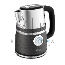 Чайник электрический Kitfort КТ-670-1 1.7 л, 2200 Вт, графит (корпус: металл)