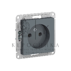 Механизм розетки 1-м СП AtlasDesign 16А IP20 без заземл. грифель