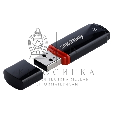 Флешка USB Smartbuy Crown black (SB8GbCRW-K), 8 Gb, USB 2.0, R/W 15/5, черный/красный