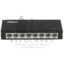 Коммутатор 8-в-1 Dahua DH-PFS3008-8ET/8 портов до 100 Мбит.с/коммутация до 1.6 Gbит.с/неуправляемый/Plug & Play/черный (DH-PFS3008-8ET)