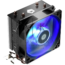 Кулер для процессора ID-COOLING SE-902X-B LGA1851/1700/1200/115X/AM5/AM4 (30шт/кор, TDP 100W, PWM, 2 тепл.трубки прямого контакта, Blue LED FAN 92мм) RET