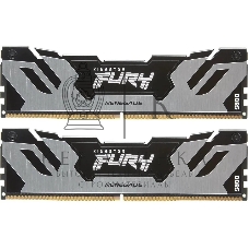 Оперативная память Kingston Fury Renegade, DDR5, 64Gb (2x32Gb), 6400MHz, CL32, DIMM, радиатор, серебристый/черный