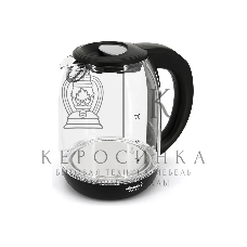 Чайник электрический Atlanta ATH-2532 черн, стекло Стекло, 1.7 л, 2200 Вт, ЦИФРОВОЙ КОНТРОЛЛЕР ТЕМПЕРАТУРЫ НА РУЧКЕ, черный, температурная иллюминация, защита от перегрева без воды.