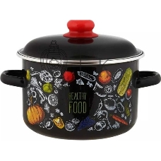 Кастрюля Appetite 1RD221М Healthy food с крышкой, эмалированная сталь 5,5 л
