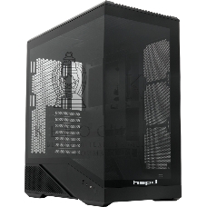 Компьютерный корпус без блока питания HSPD F711-TGbK, Panoramic Full Tower, Black, TG, 0.7 SPCC, no fans ATX, mATX, mITX 190/420/280мм 2x2.5