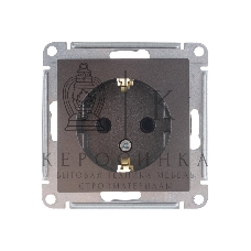 Механизм розетки 1-м СП AtlasDesign с заземл. защ. шторки 16А мокко SchE ATN000645