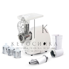 Мясорубка электрическая Бриз М 21.22 белый, 1000 Вт, 1.3 кг/мин, защита от перегрузки, насадки - 3