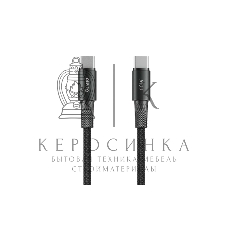 Кабель OLMIO MASTER, Type-C - Type-C, 60W 3A, 1.2м, тканевая оплетка, черный