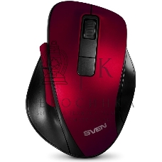 Мышь беспроводная SVEN RX-525SW красная (бесшумн. кл., 5+1кл. 600-1400DPI, Soft-touch, блист.)