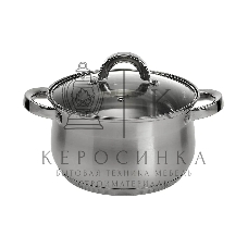 Кастрюля WEBBER BE-145/2 4 л, нержавеющая сталь, со стеклянной крышкой